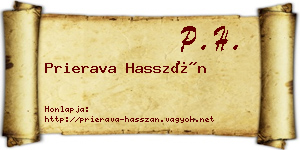 Prierava Hasszán névjegykártya